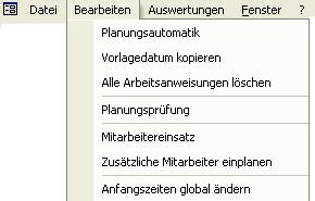 Menü Bearbeiten