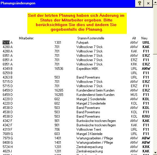 Planungsaenderungen